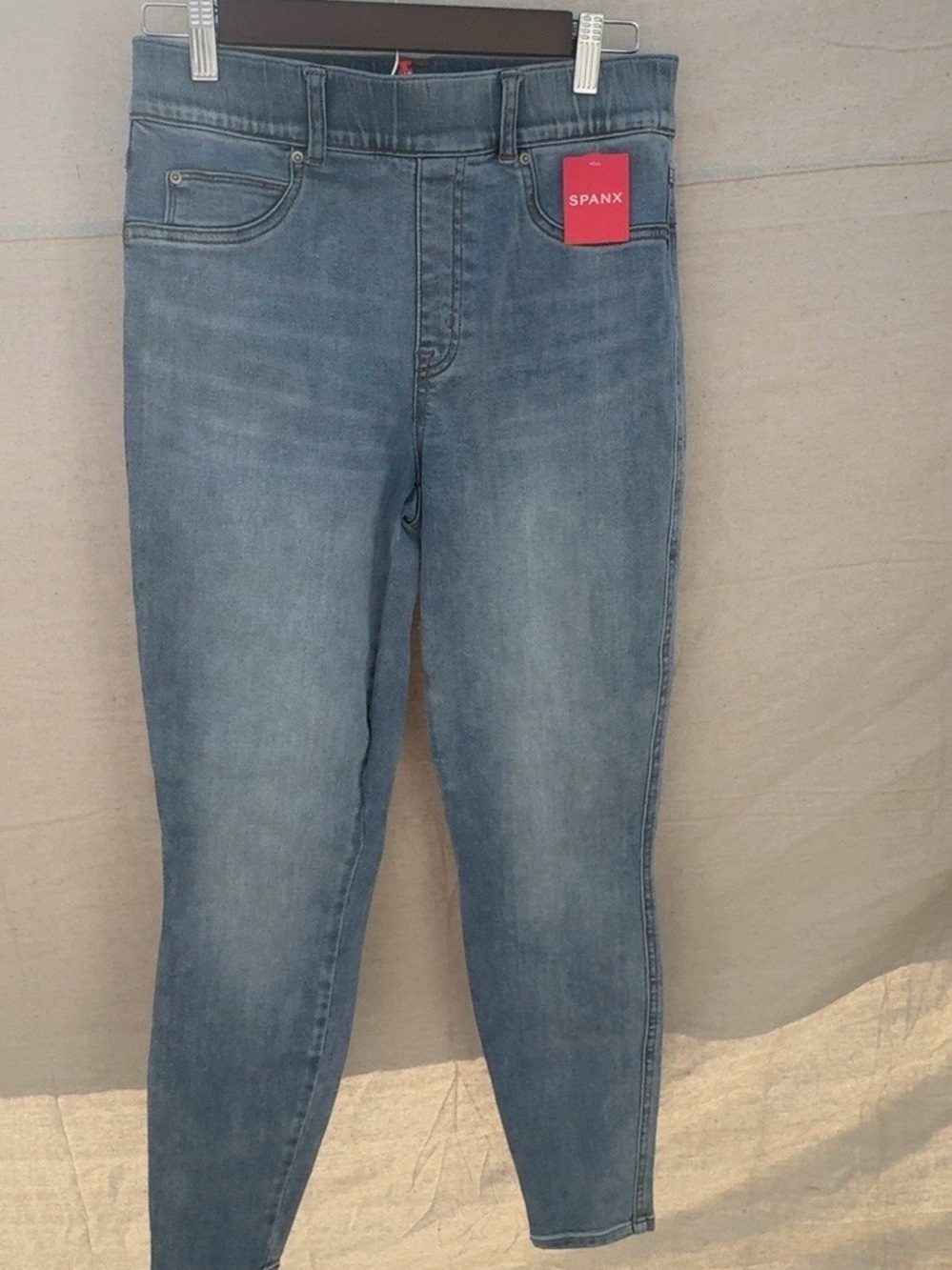 SPANX Denim Jeans NWT M/M Light Blue Slim Straight Leg Stretch